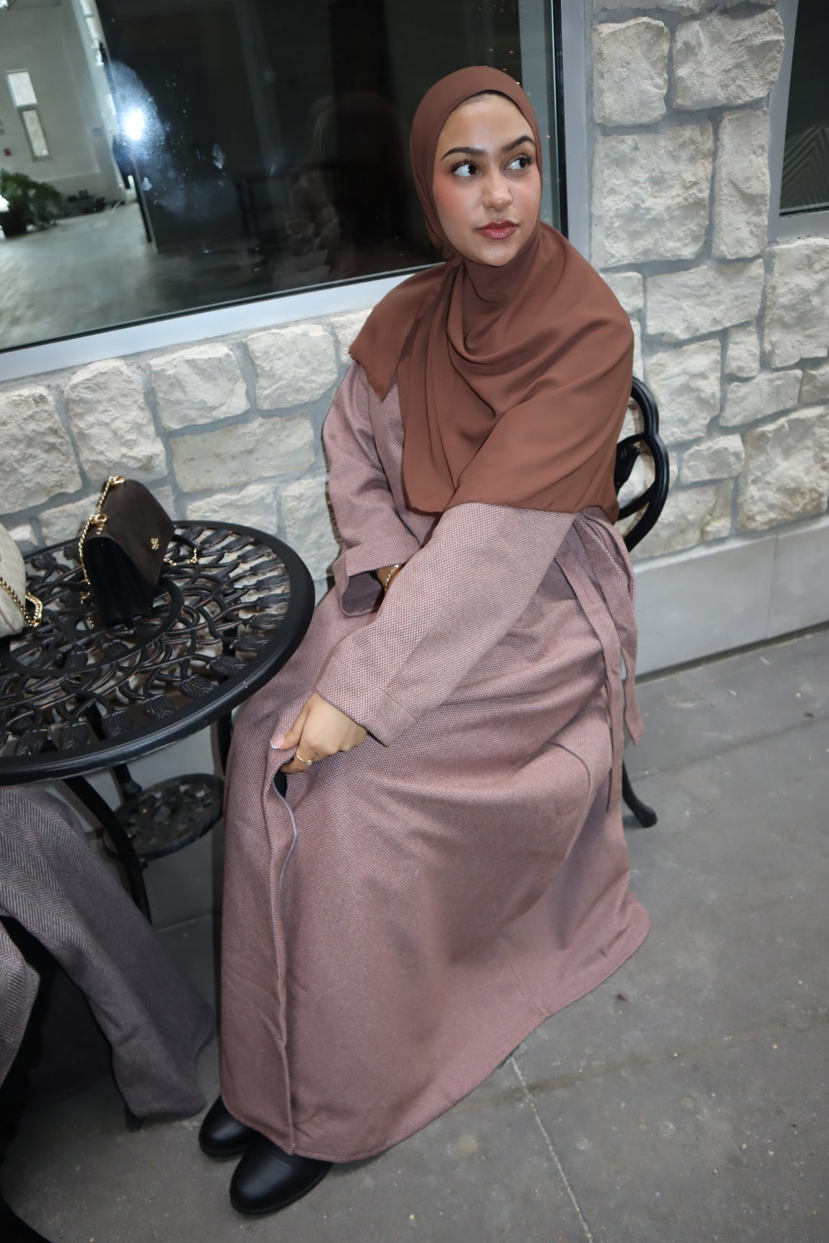 Wrap Coat Abaya- Burnt Sienna