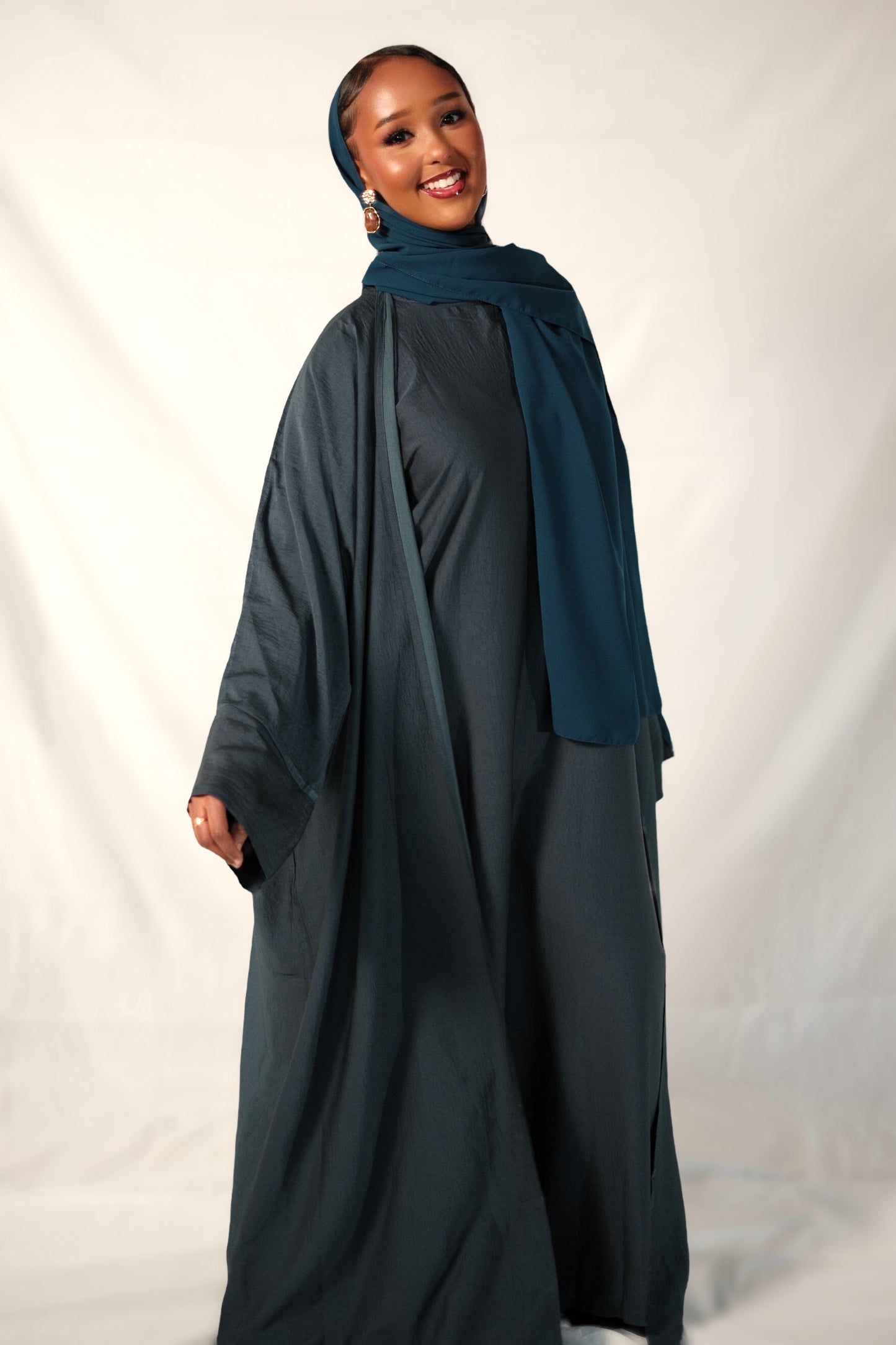 Dark Turquoise Abaya Set