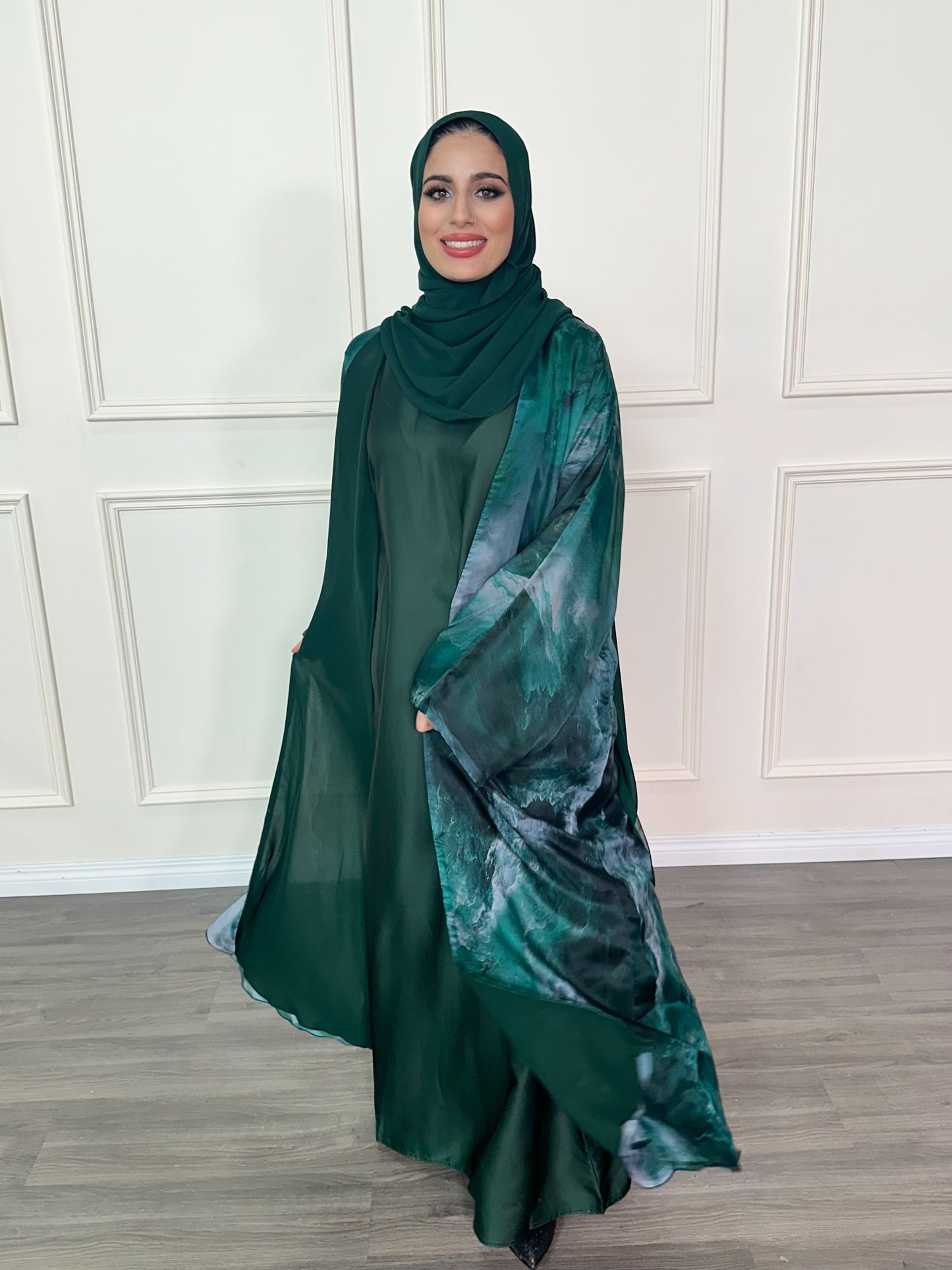Emerald Veil Abaya