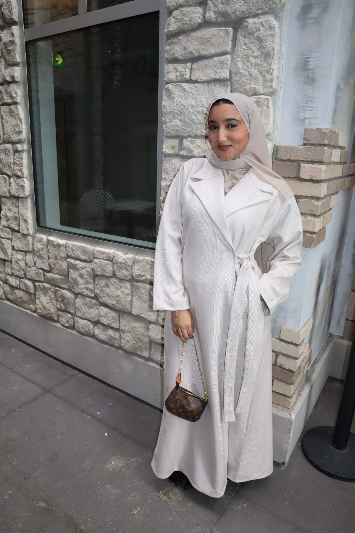 Wrap Abaya Coat-Cream