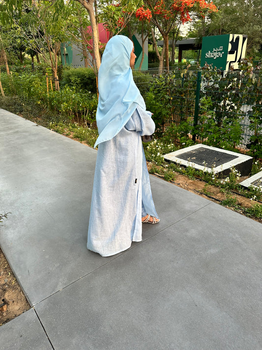Blue Linen Abaya