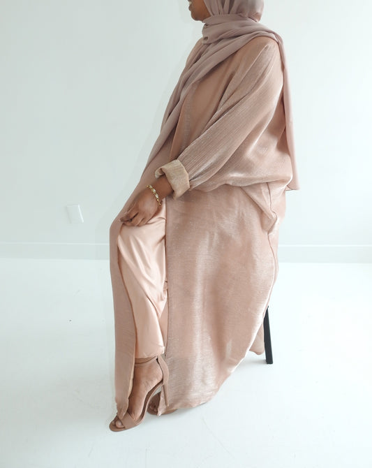 Amelia Abaya in Rose Gold/Champagne