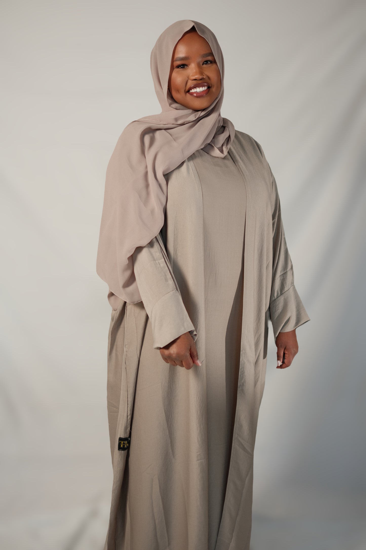 Light Cement Abaya Set
